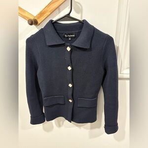 En Saison navy blue knit cardigan